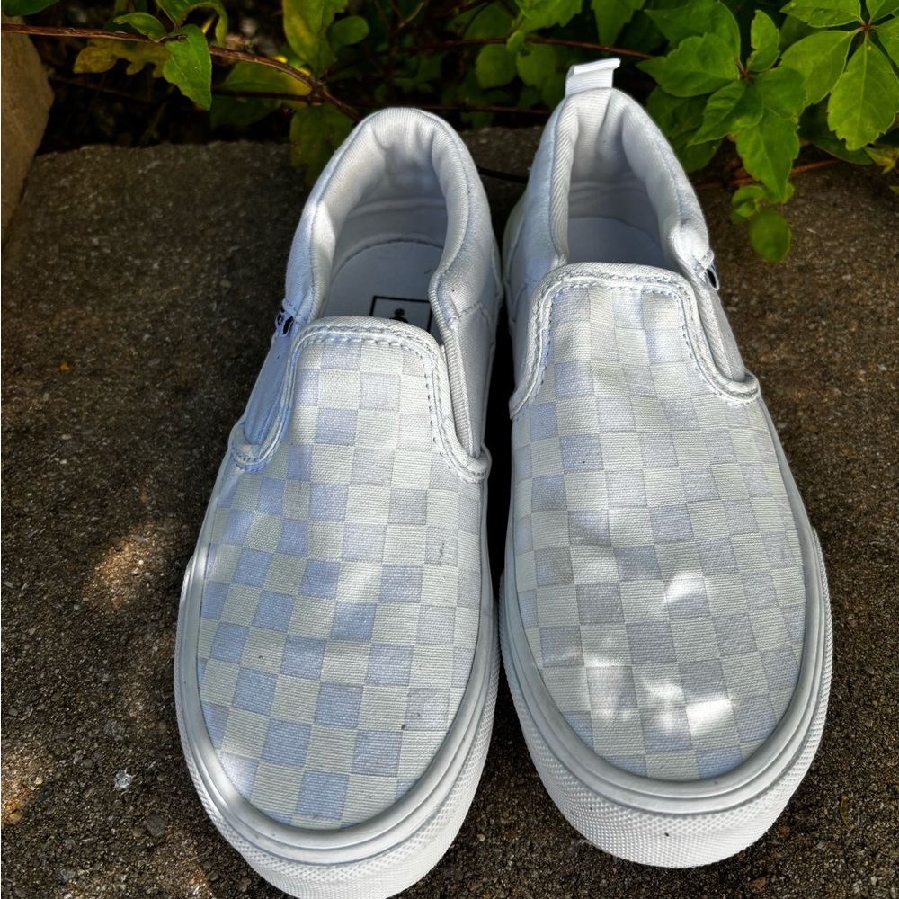 Vans Kids White Checkered Shoes